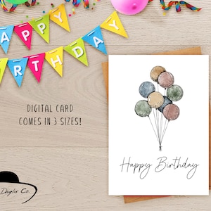 Druckbare 5x7 Geburtstagskarte - einfache Geburtstagskarte - Happy Birthday Karte - Geburtstagskarte - druckbare Karte - digitaler Download