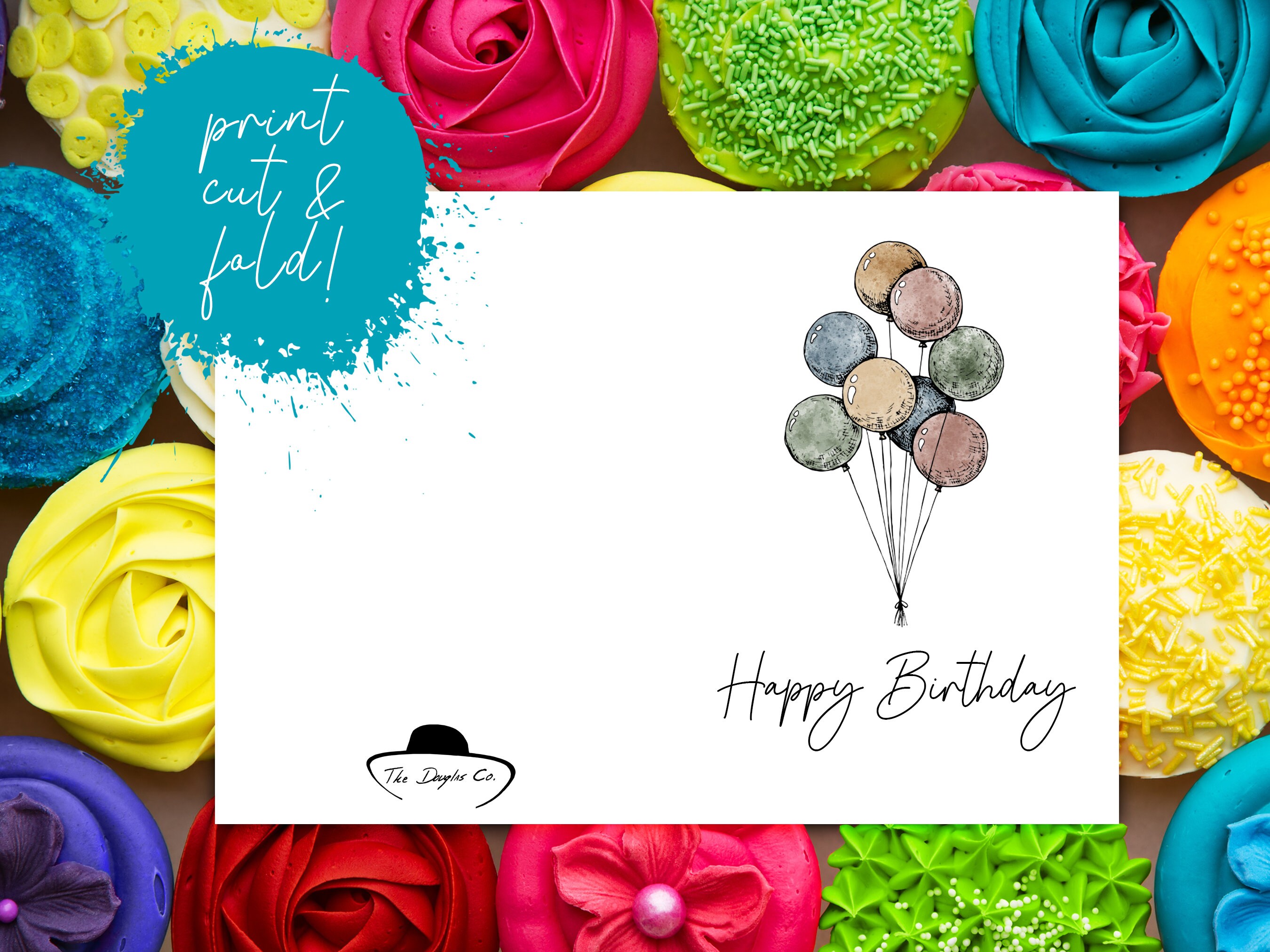 Printable 5x7 Birthday Card - Simple Birthday Card - Happy Birthday ...