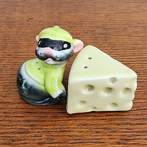 Mouse Bandit and Cheese Salt and Pepper Shakers