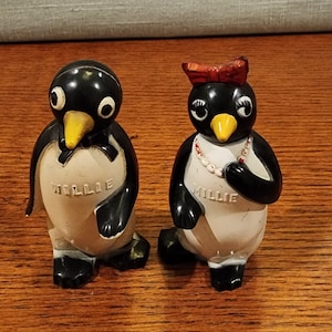 Kool Cigarettes Advertising Plastic Willie and Millie Salt and Pepper Shakers Set 3