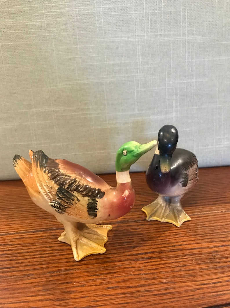 Ceramic Mallard Ducks Made in Japan Salt and Pepper Shakers Etsy