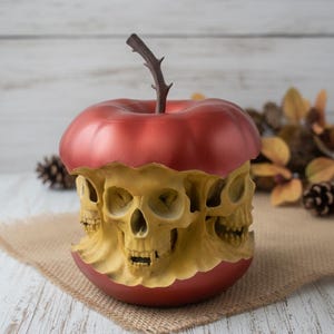 Surreal Skull-Core Apple Sculpture