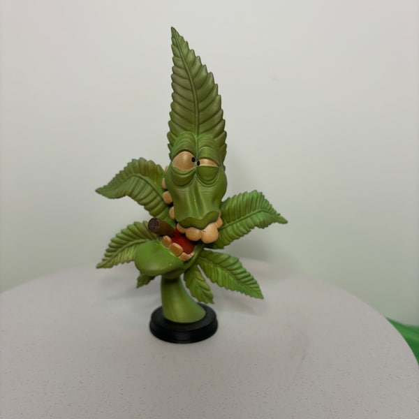 Marijuana leaf figurine