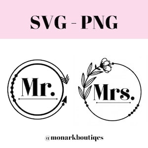 M. et Mme SVG M. et Mme PNG Mme M. Svg Png fichier coupe Cricut fichier coupe Silhouette M. et Mme téléchargement numérique M. Mme Imprimable