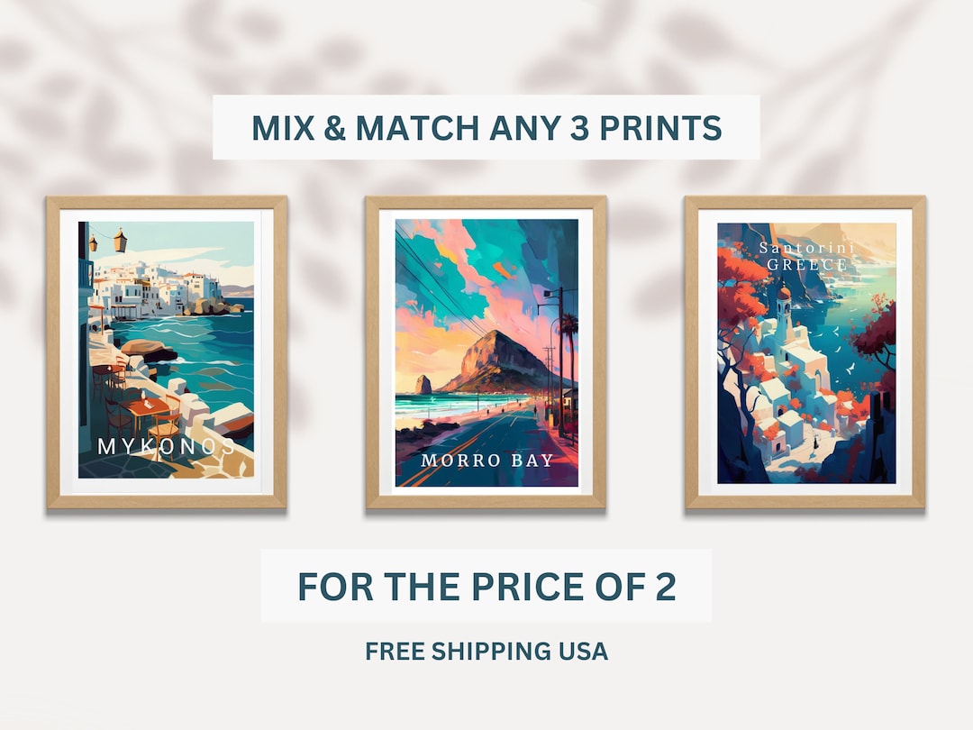 National Park Poster Set of 3, Vintage Travel Wall Art, Eclectic Travel Posters, Retro Aesthetic