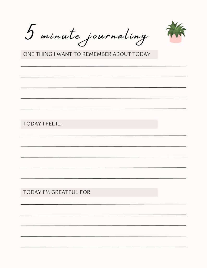 Printable Daily Gratitude Journal - Etsy