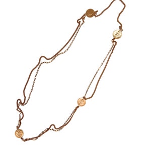 American USA Vintage Dollar Genuine Coin Rose Gold Vermeil Sterling Silver Double Chain Necklace