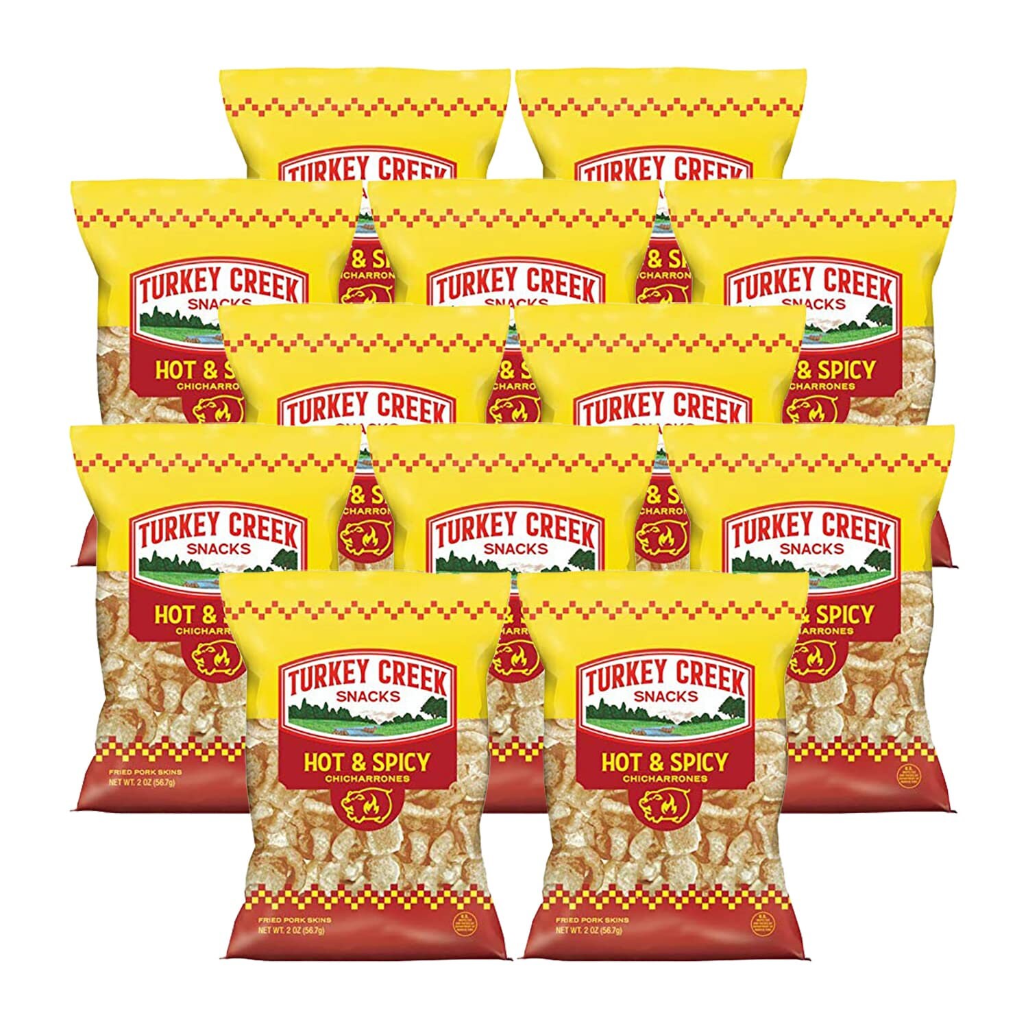 Turkey Creek America's Best HOT Pork Rinds 12bag Pack Etsy