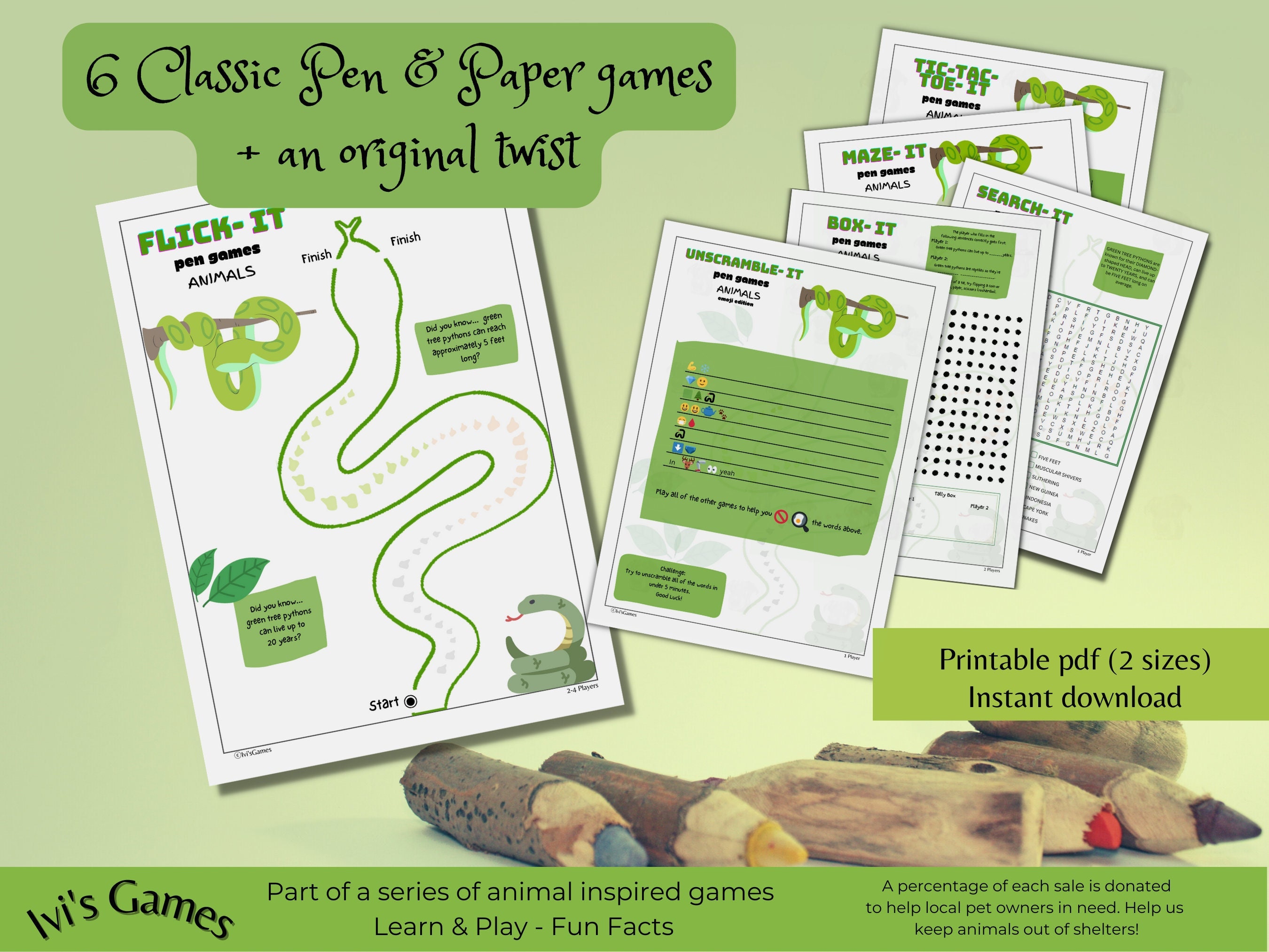 Printable Pen & Paper Games 22 Classic Games Fun 