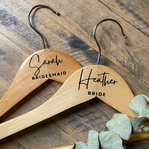 Wedding Hanger Decal | Bridal Party Gift | Personalized Name Vinyl Decal | Dress Hanger | DIY Wedding