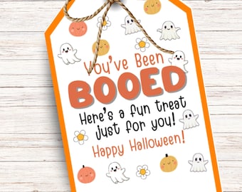 You’ve Been Booed Printable PDF Tags for Gift Exchange Game, Boo Basket Stuffer, Basket Filler, or Halloween Goody Bags | Team Building Game