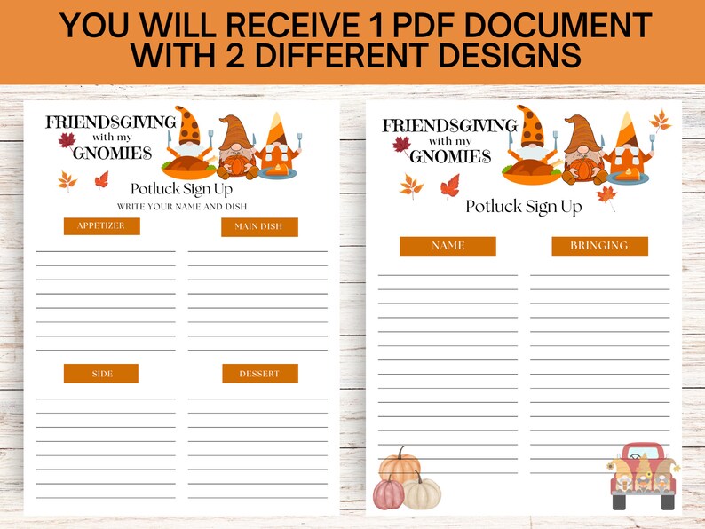 Friendsgiving Potluck Sign up Sheet Printable, Friendsgiving Menu ...