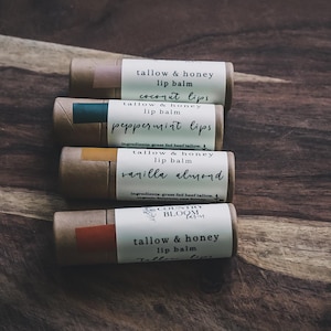 Tallow & Honey Lip Balm | Farm to Skin | Natural Lip Balm | Tallow Lip Balm