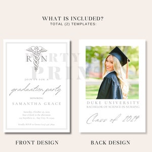 Nursing School Graduation Invitation Template, Graduate Announcement ...