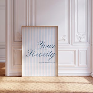 Custom Trendy Sorority Prints, Blue Sorority University Wall Print, Trendy Prints, Rush Week Sorority Digital Prints, Digital Download