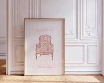 Aangepaste digitale kunst hondenportret – roze glamoureuze huisdierillustratie (digitale download)