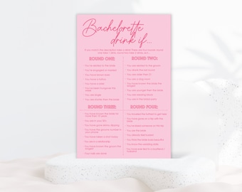 Wild Drink If Bachelorette Game Printable Party Fun! Hilarious Drinking Game for Bride&#39;s Last Hurrah! Instant Download PDF