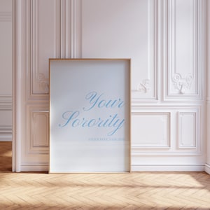 Custom Trendy Sorority Prints, Blue Sorority University Wall Print, Trendy Prints, Rush Week Sorority Digital Prints, Digital Download