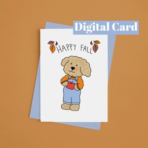 Descarga instantánea: Tarjeta de felicitación de otoño imprimible // Tarjeta imprimible Enviar a un amigo // Tarjeta de vacaciones imprimible \\ tarjeta de vacaciones linda en blanco