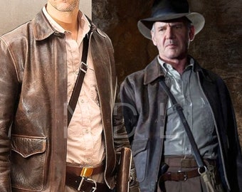 Leather Jacket Harrison Ford Wrangler Jeans Mens Leather Jacket