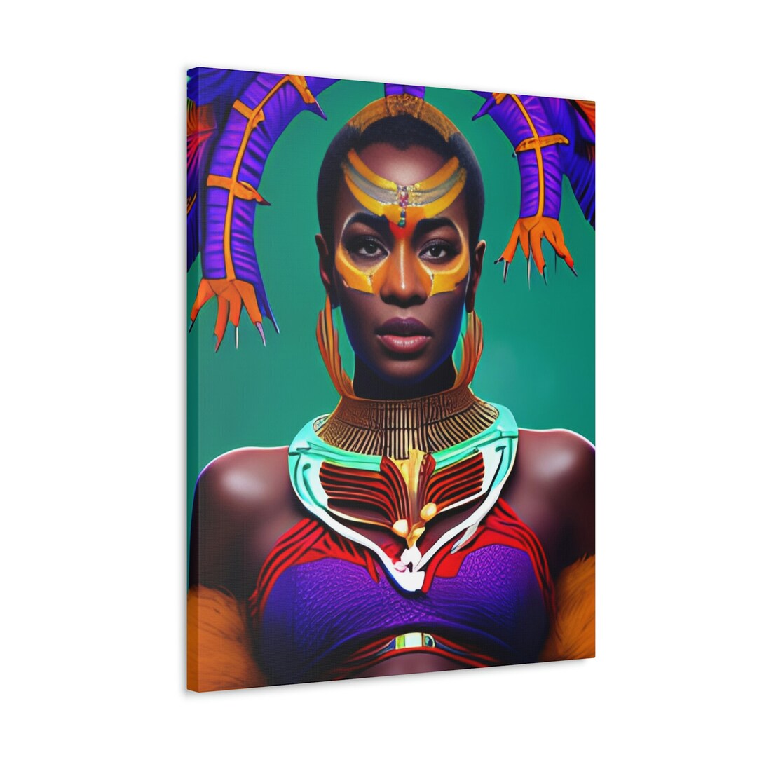 Dystopian Queen Wall Art Design Black Afro Art poster Print Etsy