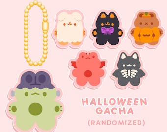 Spooky Gacha Random Acrylic Keychain | Double-Sided Kawaii Acrylic Charm | Blind Bag | Halloween Keychain | 1.5&quot;