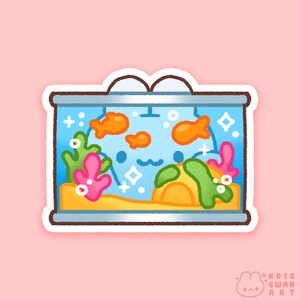Frutiger Aero Fish Tank Vinyl Sticker | Die-Cut Matte Vinyl Sticker | 2.5”