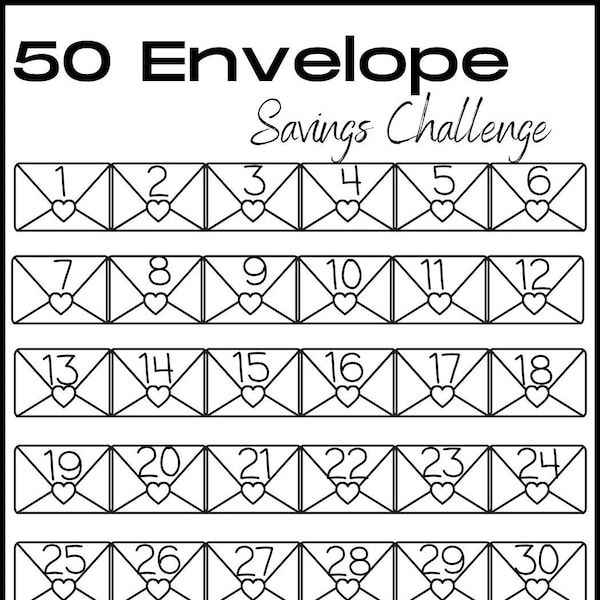 A6 50 Envelope Savings Challenge |For A6 Cash Envelopes/Binders| Printable Savings Challenge