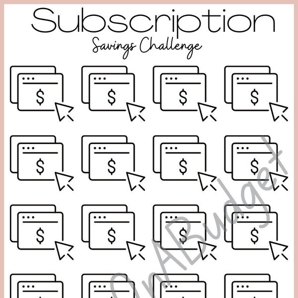 A6 Subscription Savings Challenge |For A6 Cash Envelopes/Binders| Printable Savings Challenge| Fun Savings Challenge