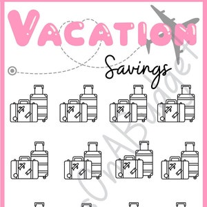 A6 Vacation Savings Tacker/ Savings Challenge| For A6 Cash Envelopes/Binders| Printable Savings Challenge|