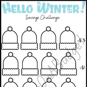 A7 Hello Winter Mini Savings Challenge | |Savings Challenge| Printable Challenge| Digital Print