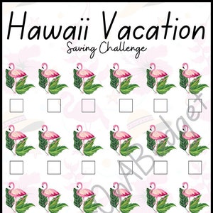 A6 Hawaii Vacation Savings Challenge | For A6 Cash Envelopes/Binders| Printable Savings Challenge