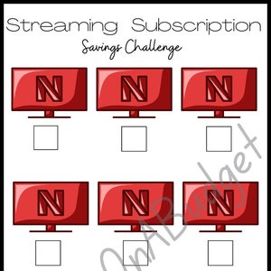 A6 Streaming Subscription Savings Challenge |For A6 Cash Envelopes/Binders| Printable Savings Challenge| Fun Savings Challenge