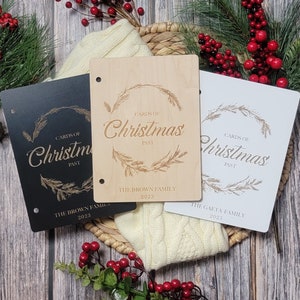 Personalized Christmas Card Album: Wooden Holiday Keepsake