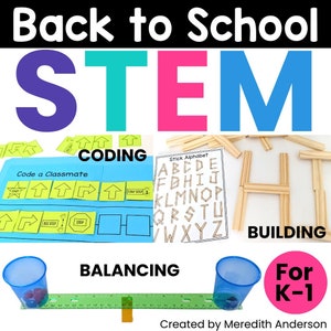 Back to School STEM Activities for Kindergarten and 1st Grade
