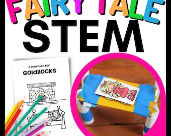 Cuento de hadas STEM con Ricitos de Oro: Construye una cama para Ricitos de Oro Actividad de ingeniería para niños Sigue el proceso de diseño de ingeniería