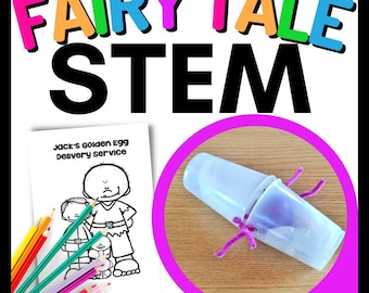 Cuento de hadas STEM con Jack y las habichuelas mágicas Fuerza y movimiento Actividad de caída de huevo Ciencia práctica para la educación en el hogar