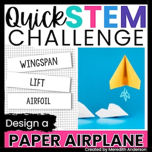 Paper Airplane STEM Challenge Simple Paper Engineering Activity for Kids follow the Engineering Design Process