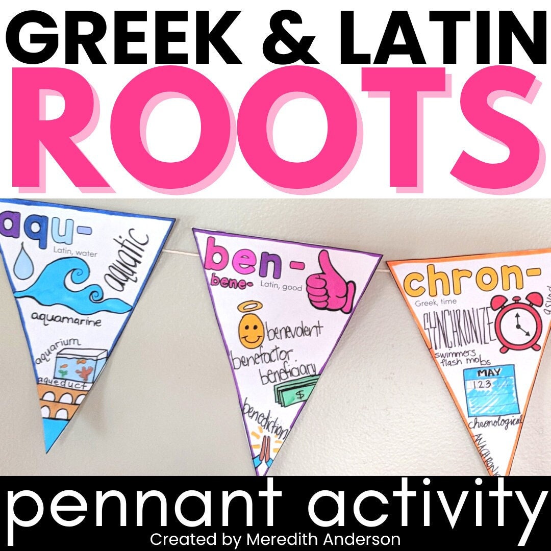 Greek and Latin Roots Printable Pennant Activity - Etsy