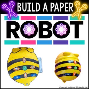 Paper STEM Robotics Craft Build a Bee Robot like Bee-Bot STEAM Project for Kids Learn Electrical and Mechanical Components Makerspace
