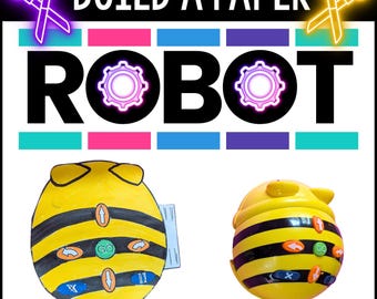 Manualidad de robótica STEM de papel Construye un robot abeja como Bee-Bot Proyecto STEAM para niños Aprende componentes eléctricos y mecánicos Makerspace