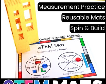 STEM Building Tasks for Blocks like LEGO 1st Grade 2nd Grade Engineering Homeschooling Center Measurement