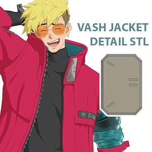 Detalle de chaqueta Vash Impresión 3D STL