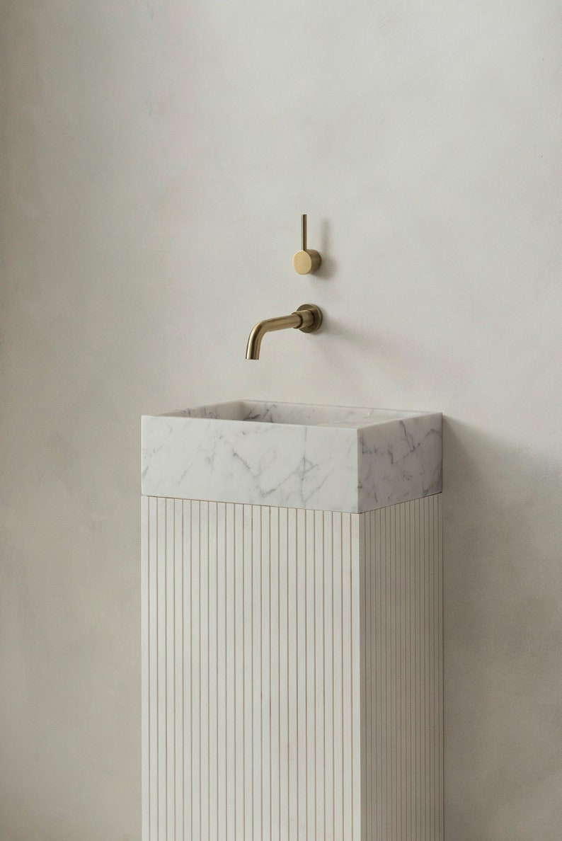 Marble Sink Smallcalacatta Etsy