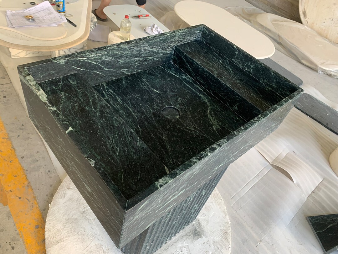 Green Marble Vanity Etsy