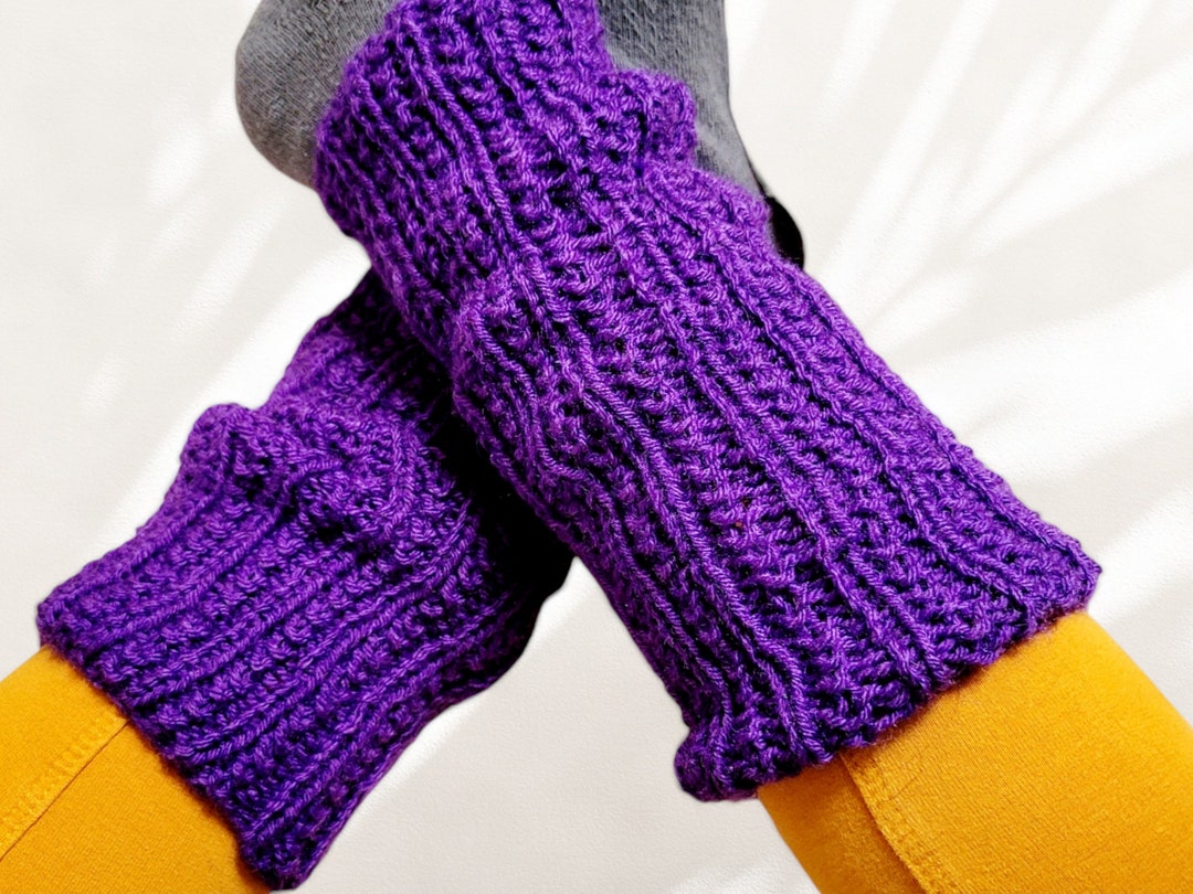 Guêtres en laine violettes pour fille au crochet jambiere Etsy France