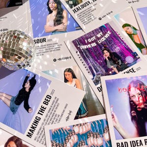 Paquete de 16 mini pósteres de canciones de álbumes de música, decoración estética para la pared de tu dormitorio, impresiones musicales minimalistas, regalo para fanáticos de la música, impresión de 4x6