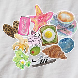 12 PCS Sticker Sheet, Pinterest Girl Stickers, Laptop Decal Set, Kindle Aesthetic Stickers, Gift for Reader, Pinterest Aesthetic Stickers