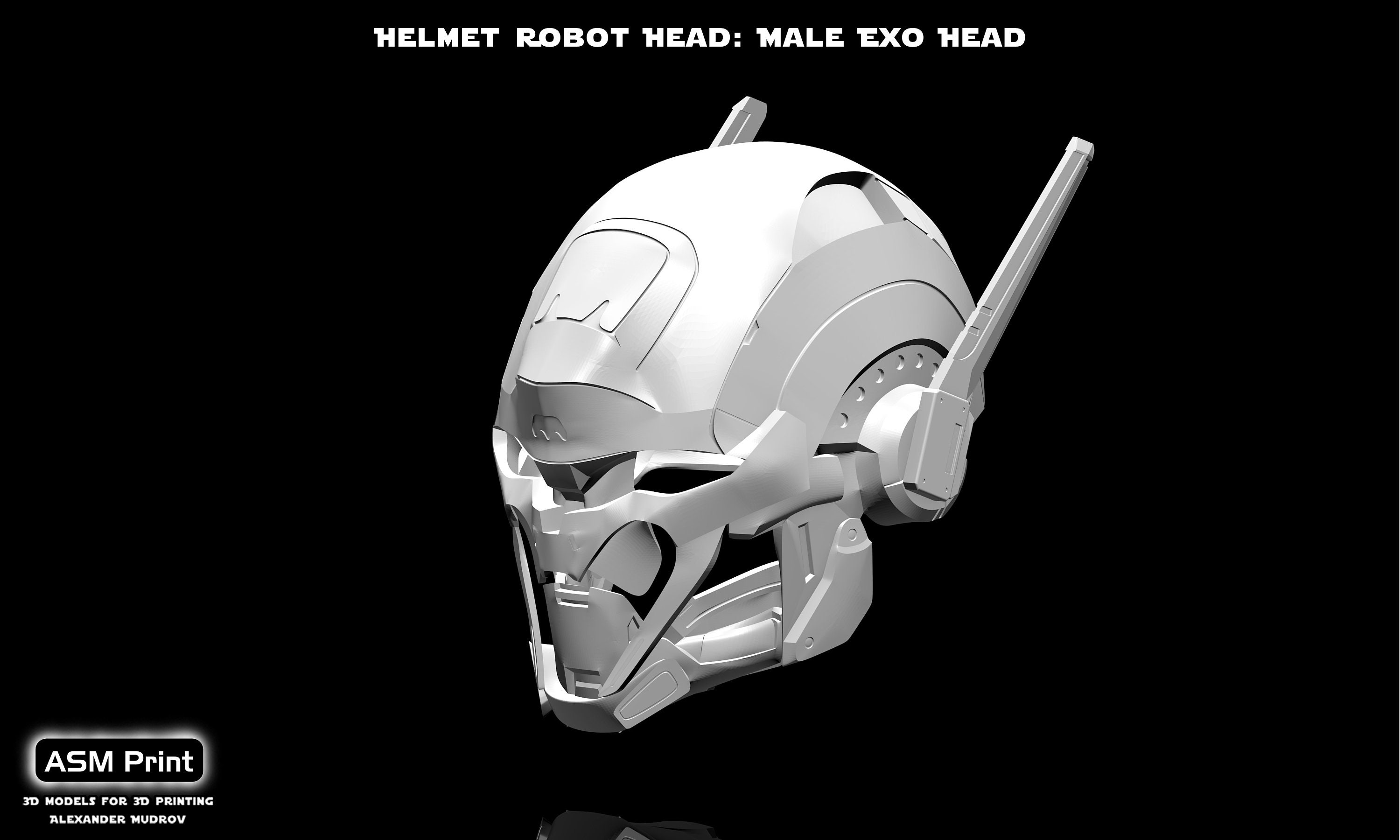 Helmet Robot Head Male Exo Head 3D Model .stl Etsy