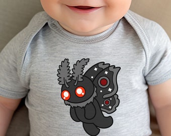 Mothman Shirt Romper, Point Pleasant, Unisex Shirt, Cryptid Shirt, Cryptidcore, Cryptids, Goth Babykleding, Punk Baby, Baby Halloween